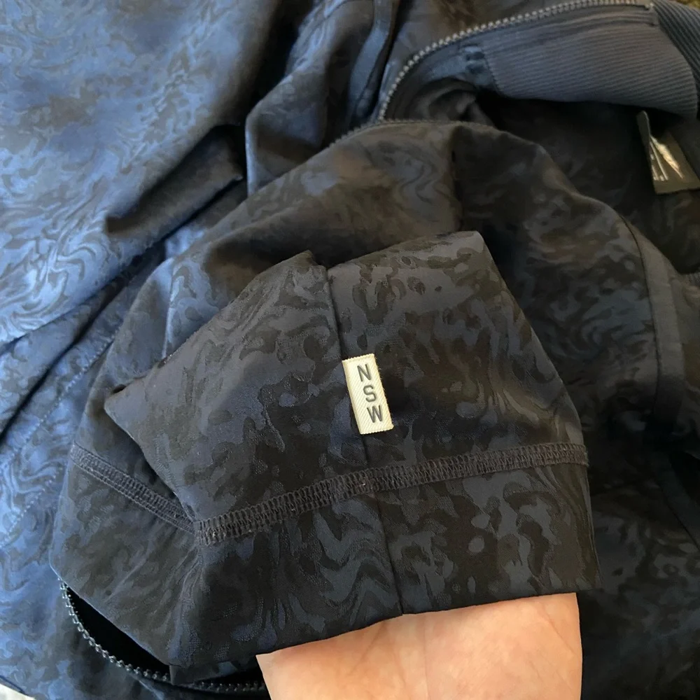 Nike full zip jacquard navy jacket, size M